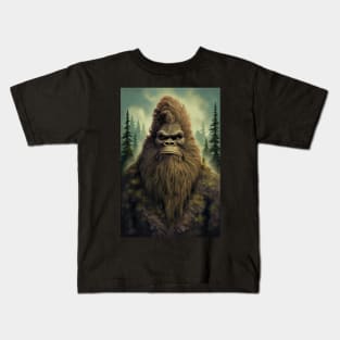 Bigfoot Sasquatch Forest Cryptid Kids T-Shirt